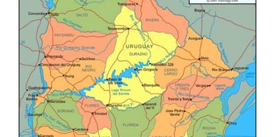 Քարտեզ Ուրուգվայի քաղաքական